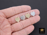 925 Sterling Silver Heart Charm, 14 mm 14 K Gold Filled Flat Lock Style Heart # 2334, 14 20 Smooth Charms