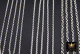 14 K Gold Filled Rolo Chains, 2 mm 2.2 mm 3.7 mm 925 Sterling Silver CH #764, Thick Unfinished