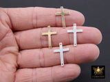 14 K Gold Filled Cross Connector, 925 Sterling Silver Cross Links #2345, 22 mm Rosary Necklace Center Charms