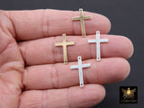 14 K Gold Filled Cross Connector, 925 Sterling Silver Cross Links #2345 / 2177, 22 mm Rosary Necklace Center Charms