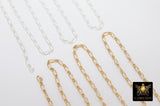 925 Sterling Silver Figaro Chains, 14 K Gold Filled 1.6 mm Unfinished 1/1 Figaro CH# 848, By The Foot