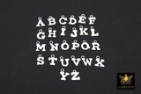 925 Sterling Silver Letter Charms, 6 x 8 mm Silver Alphabet Letters # 2463, Minimalist Block Name Letters