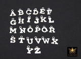 925 Sterling Silver Letter Charms, 6 x 8 mm Silver Alphabet Letters # 2463, Minimalist Block Name Letters