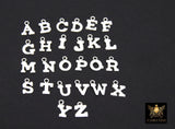 925 Sterling Silver Letter Charms, 6 x 8 mm Silver Alphabet Letters # 2463, Minimalist Block Name Letters