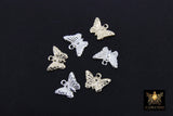 925 Sterling Silver Butterfly Charms, 14 K Gold Filled Minimalist Tiny Dangle #759, Jewelry Butterflies 8 x 12 mm