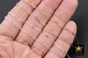 925 Sterling Silver Paperclip Chain, 5.2 mm 14 K Gold Filled Rectangle Drawn Chains CH# 853, Unfinished Oval Chains CH# 753