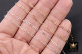 925 Sterling Silver Paperclip Chain, 5.2 mm 14 K Gold Filled Rectangle Drawn Chains CH# 853, Unfinished Oval Chains CH# 753