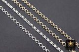 925 Sterling Silver Ladder Jewelry Chains CH# 808, 5.2 mm Ladder Chain, Unfinished Rolo Chains