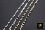 925 Sterling Silver Ladder Jewelry Chains CH #808, 5.2 mm Ladder Chain, Unfinished Rolo Chains