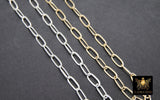 14 K Gold Filled Mixed Metal Paperclip Chain, 8.5 mm Rectangle Drawn CH# 891, 925 Sterling Silver Oval Chains CH# 756