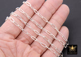 14 K Gold Filled Mixed Metal Paperclip Chain, 8.5 mm Rectangle Drawn CH# 891, Two Tone 925 Sterling Silver CH# 756