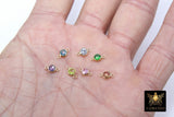 14 K Gold Filled Birthstone Connectors, Top Quality CZ 4 mm Bezel Links #2901, Permanent Jewelry Findings