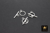 925 Sterling Silver Toggle Clasp Set, 14 x 12 mm Toggle Ring #2637, 19 mm T Bar Stamped 925 Clasps