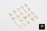 14 K Gold Filled Letter Charms, 6 x 8 mm Gold Alphabet Letters # 2608, Minimalist Block Name Letters