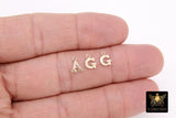 14 K Gold Filled Letter Charms, 6 x 8 mm Gold Alphabet Letters # 2608, Minimalist Block Name Letters