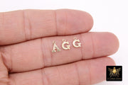 14 K Gold Filled Letter Charms, 6 x 8 mm Gold Alphabet Letters # 2608, Minimalist Block Name Letters