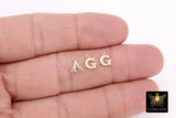 14 K Gold Filled Letter Charms, 6 x 8 mm Gold Alphabet Letters #2608, Minimalist Block Name Letters