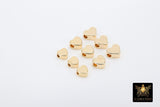 Gold Heart Bead, 5 Pc Genuine 18 K Gold Heart Shape Plated Beads with Hole #611, Side to Side 2 mm Holes