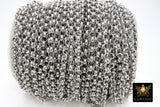Stainless Steel ROLO Chain, 7 mm Silver Chains CH# 208, Large Unfinished Round Rolo