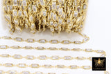 Genuine Cubic Zircon Chains, 4 x 11 mm Rectangle Bezel CH #550, Gold Plated CZ Connector Chain