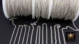 925 Sterling Silver Rolo Chains, 2 mm 2.2 mm 3.7 mm 925 Sterling CH# 764, Thick Unfinished