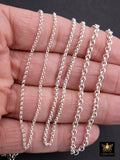 14 K Gold Filled Rolo Chains, 2.2 mm 925 Sterling Silver CH #762, Thick Unfinished