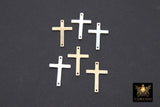 14 K Gold Filled Cross Connector, 925 Sterling Silver Cross Links #2345, 22 mm Rosary Necklace Center Charms