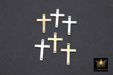 14 K Gold Filled Cross Connector, 925 Sterling Silver Cross Links #2345 / 2177, 22 mm Rosary Necklace Center Charms