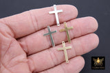 14 K Gold Filled Cross Connector, 925 Sterling Silver Cross Links #2345, 22 mm Rosary Necklace Center Charms