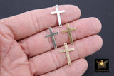 14 K Gold Filled Cross Connector, 925 Sterling Silver Cross Links # 2345, 22 mm Rosary Necklace Center Charms