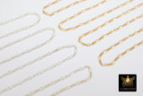 925 Sterling Silver Figaro Chains, Unfinished By The Foot CH #843, 1.6 mm 14 K Gold Filled Dainty Long and Short Link Chains