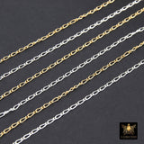 925 Sterling Silver Figaro Chains, 14 K Gold Filled 1.6 mm Unfinished 1/1 Figaro CH# 848, By The Foot