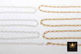 925 Sterling Silver Figaro Chains, 14 K Gold Filled 1.6 mm Unfinished 1/1 Figaro CH# 848, By The Foot