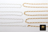 925 Sterling Silver Figaro Chains, 14 K Gold Filled 1.6 mm Unfinished 1/1 Figaro CH #848, By The Foot