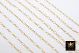 925 Sterling Silver Paperclip Jewelry Chains, 4.8 mm 14 K Gold Filled CH# 805, Drawn Flat Rolo