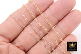 Gold Filled Heart Chains, 1.9 or 3.9 mm 12 K Gold Dainty Heart Shaped Chain CH# 718, 2.6 or 5 mm Unfinished Designer Chain