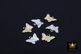 925 Sterling Silver Butterfly Charms, 14 K Gold Filled Minimalist Tiny Dangle #759, Jewelry Butterflies 8 x 12 mm