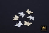 925 Sterling Silver Butterfly Charms, 14 K Gold Filled Minimalist Tiny Dangle #759, Jewelry Butterflies 8 x 12 mm