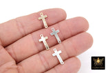 14 K Gold Filled Cross Connector, 925 Sterling Silver Cross Links #2478, 9 x 16 mm Rosary Center Charms  #2651