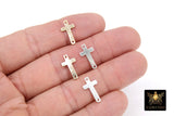 14 K Gold Filled Cross Connector, 925 Sterling Silver Cross Links #2478/#2651, 9 x 16 mm Rosary Center Charms
