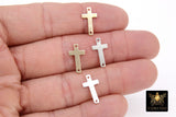 14 K Gold Filled Cross Connector, 925 Sterling Silver Cross Links #2478/#2651, 9 x 16 mm Rosary Center Charms
