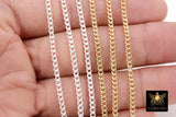 925 Sterling Silver Curb Chain, 3.5 mm 14 K Gold Filled Dainty Curb Chain CH #809, 14 K Gold Filled Unfinished Cable CH #734