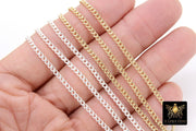 925 Sterling Silver Curb Chain, 3.5 mm 14 K Gold Filled Dainty Curb Chain CH #809, 14 K Gold Filled Unfinished Cable CH #734