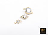 14 K Gold Filled Solitaire Connectors, 3 mm 4 mm or 6 mm Cubic Zirconia Necklace Charms # 2353, Genuine 14 20 Gold CZ Links