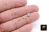 14 K Gold Filled Solitaire Connectors, 3 mm 4 mm or 6 mm Cubic Zirconia Necklace Charms, Genuine 14 20 Gold CZ Links