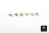 14K Gold Filled Birthstone Connectors, Top Quality CZ 4 mm Bezel Links, Permanent Jewelry Findings