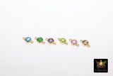 14 K Gold Filled Birthstone Connectors, Top Quality CZ 4 mm Bezel Links #2901, Permanent Jewelry Findings