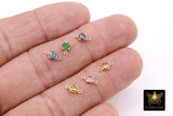 14 K Gold Filled CZ Birthstone Connectors. Birthday Gifts, Gifts for Mom or Wife, green, blue, purple, pink, clear, yellow, and red.