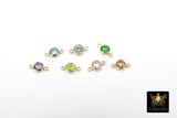 14K Gold Filled Birthstone Connectors, Top Quality CZ 4 mm Bezel Links, Permanent Jewelry Findings