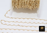 925 Sterling Silver Bar Jewelry Chains, 14 K Gold Filled U Bars and CH# 823, Wavy Unfinished Chain